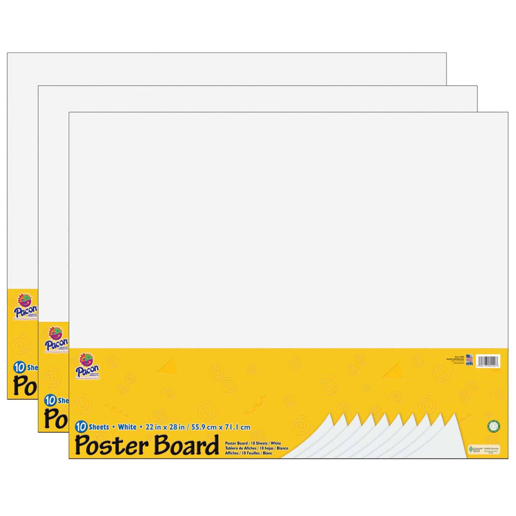 UCreate® White 22" x 28" Poster Board, 3 Packs of 10